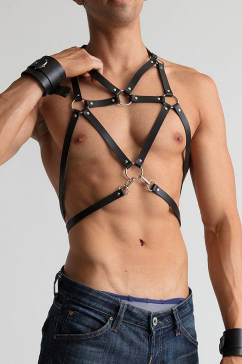 Erkek Harness BDSM Kostüm - 4