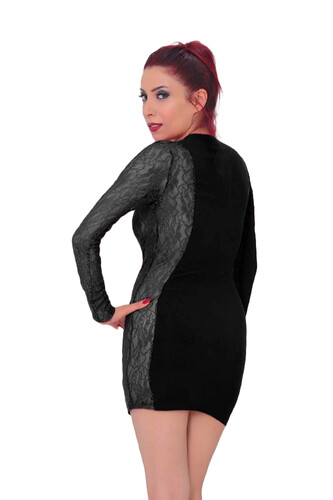 Kadın Dantel Detaylı Süper Mini Elbise - 6
