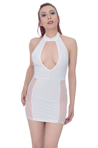 Kadın Transparan Detaylı Süper Mini Elbise - 4