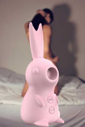 SECRETGAME Tavşan Şeklinde Klitoral Emiş ve Dil Vibratörü Şarjlı - Rechargeable Tongue Vibrator - 1