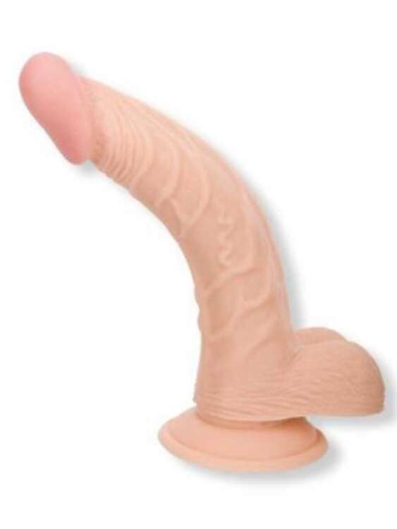 SECRETGAME Yapay Penis Curved Passion Vantuzlu Dildo 19 cm - Realistic testicle dildo, penis vibrator with suction cups, sex toys+18 - 1